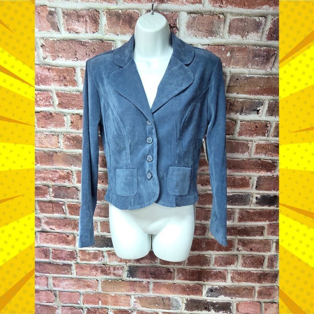 Vintage Y2K SPLURGE by ISB Suede‎ 3 Button Cropped Blazer Jacket Size 5/6